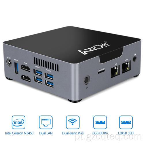 Tudo em um Mini PC CAIXA 2 * RJ45 2 * HDMI